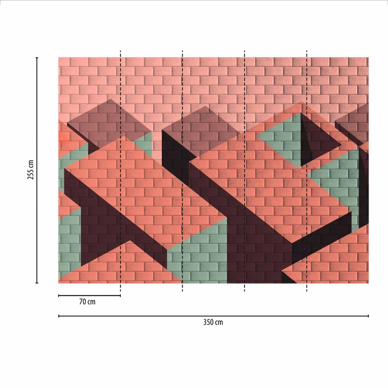 Fototapete Geometrisch GraphicTiles1 rosa taupe - Vliestapete Designwalls 2 - 2,55 x 3,5 m 