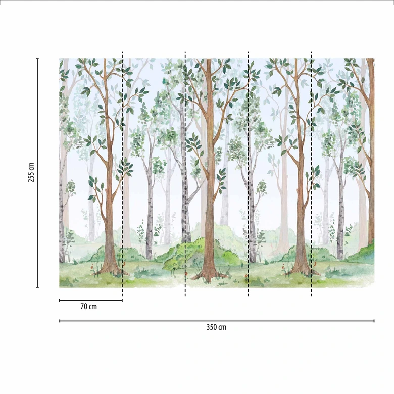 Fototapete Blumen Forest in grau braun - Vliestapete Designwalls 2 - 2,55 x 3,5 m 