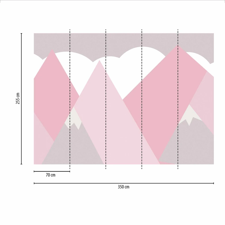 Fototapete Berge KidsMountains2 in grau weiß - Vliestapete Designwalls 2 - 2,55 x 3,5 m 
