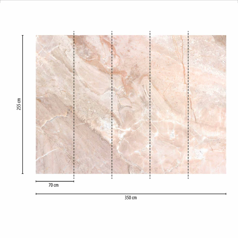 Fototapete Design MarbleBeige in beige weiß - Vliestapete Designwalls 2 - 2,55 x 3,5 m 