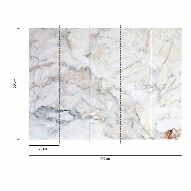Fototapete Design MarbleCreme in grau weiß - Vliestapete Designwalls 2 - 2,55 x 3,5 m 
