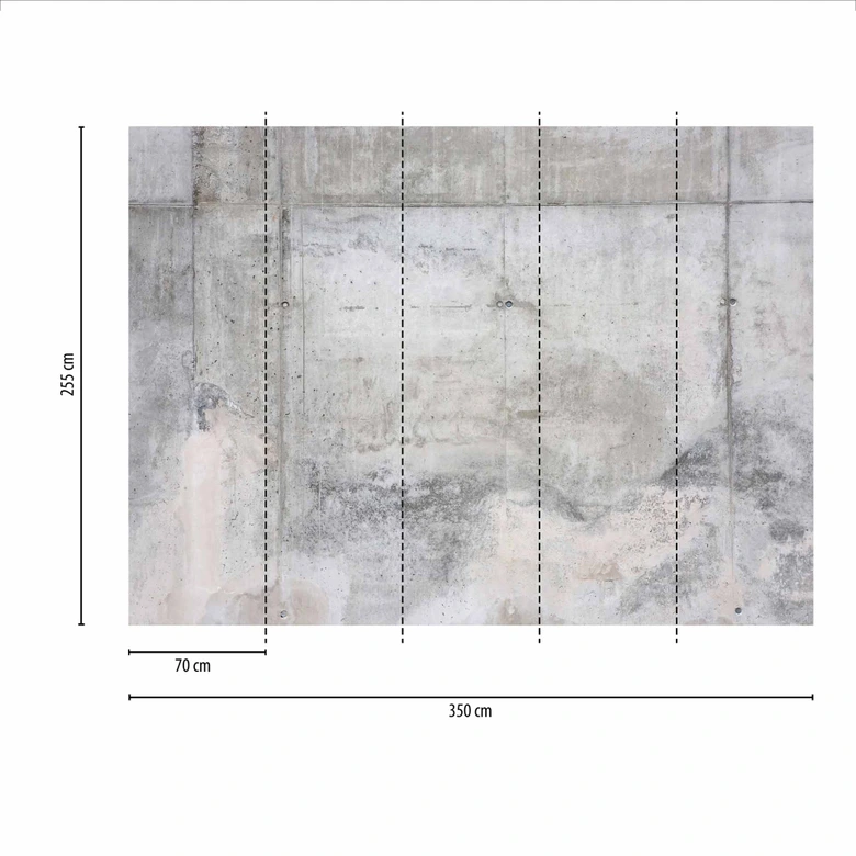 GreyWall1 tapet med betonlook i gråhvid - non-woven Designwalls 2 - 2,55 x 3,5 m 