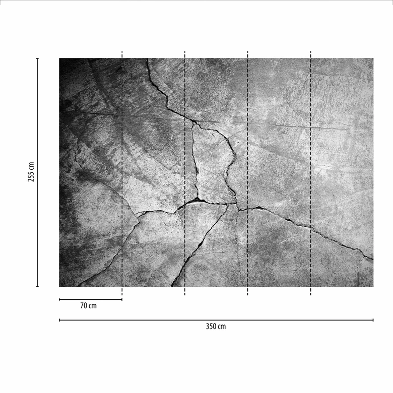 Fototapeta o wyglądzie betonu w kolorze szarym - włóknina Designwalls 2 - 2,55 x 3,5 m 
