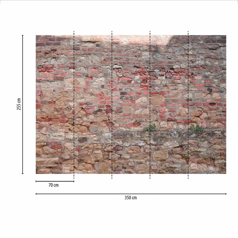 Papier peint Stonewall en beige rouge - papier peint intissé Designwalls 2 - 2,55 x 3,5 m 