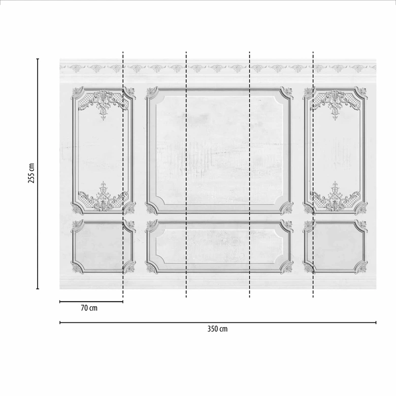 Architecture WallPaneling2 behangpapier in grijs wit - vliesbehang Designwalls 2 - 2,55 x 3,5 m 