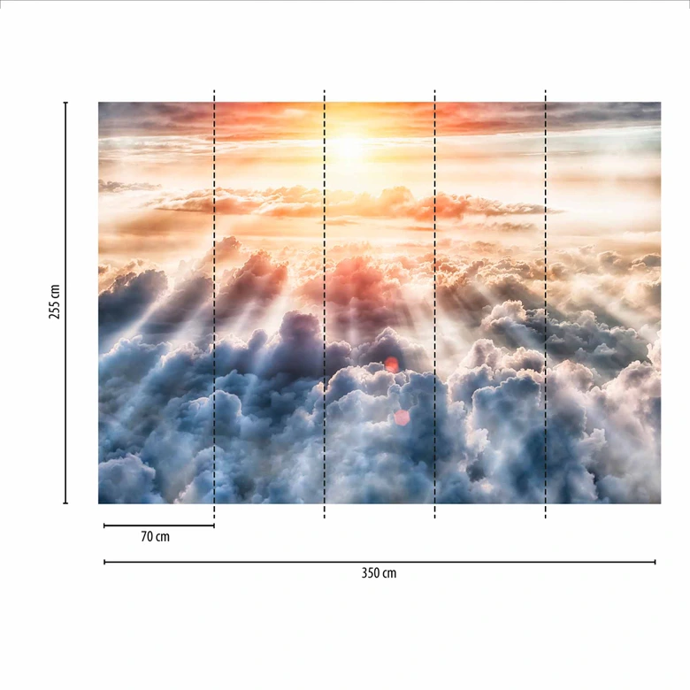 Fototapete Wolken SunnyClouds in blau grau - Vliestapete Designwalls 2 - 2,55 x 3,5 m 