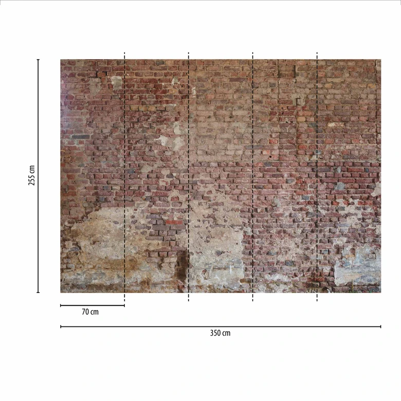 Fototapete Stein Masonry in rot beige - Vliestapete Designwalls 2 - 2,55 x 3,5 m 