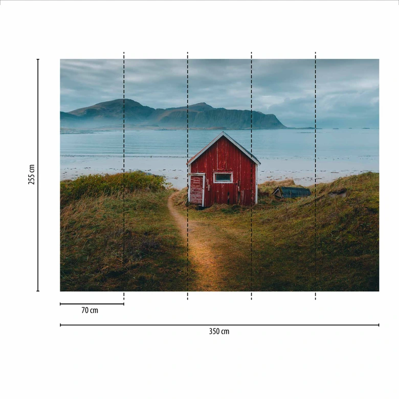 Fototapete Natur NordicCottage in grau grün - Vliestapete Designwalls 2 - 2,55 x 3,5 m 