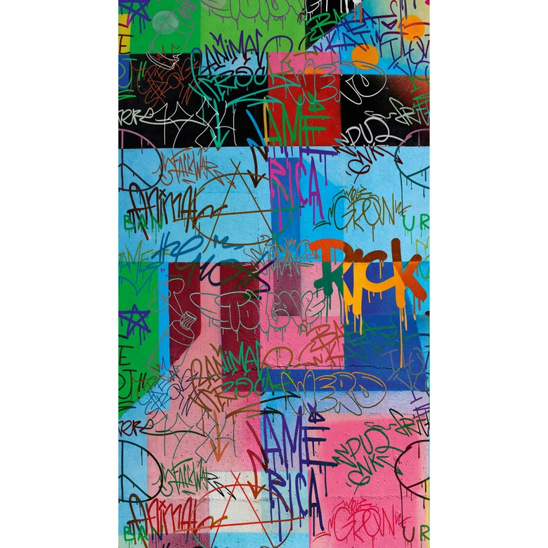 Papier peint graffiti multicolore - papier peint intissé street art design - papier peint chambre jeune 