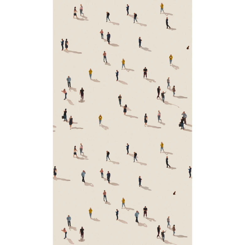 Papier peint photo Urban gens beige multicolore - papier peint intissé moderne pour salon & bureau 
