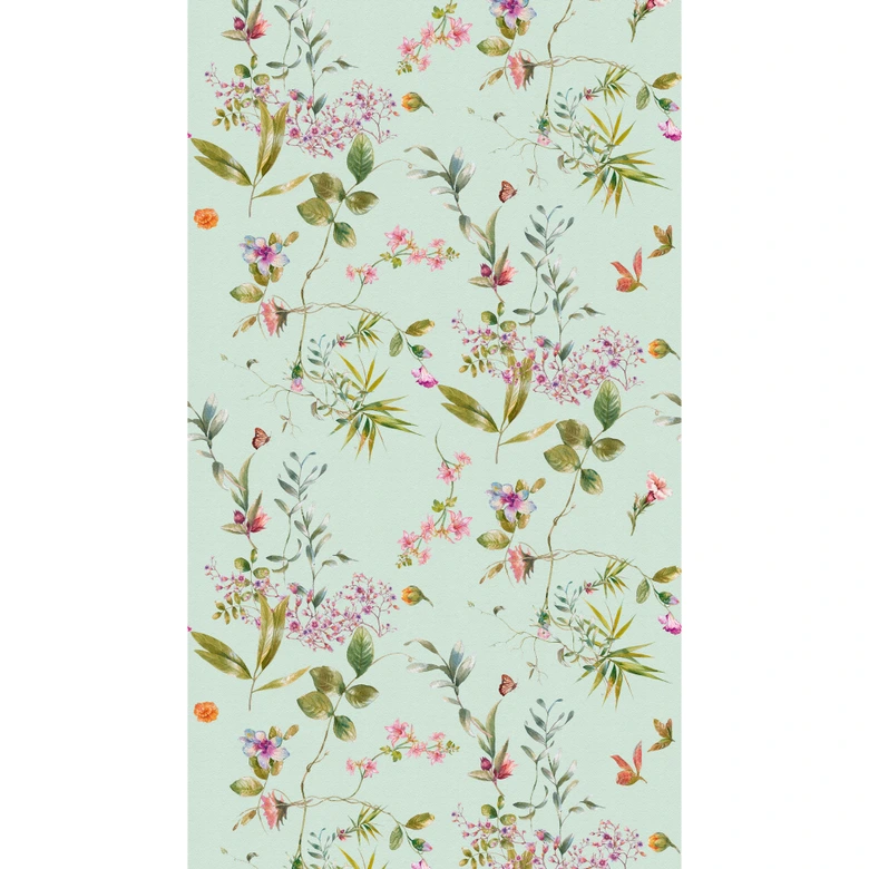Mint green floral wallpaper 