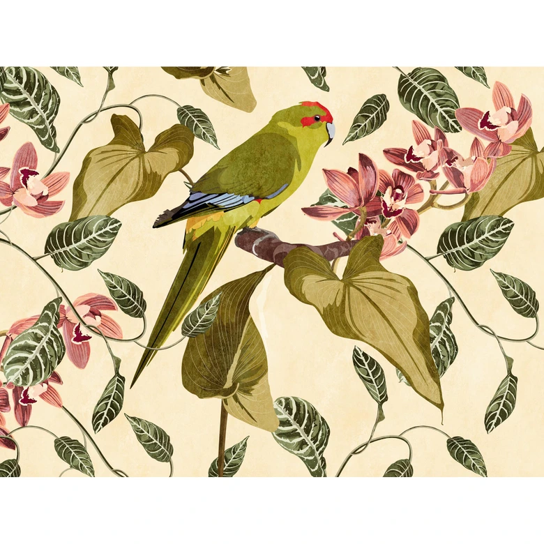 Livingwalls Blumentapete Metropolitan Stories THE WALL Vliestapete floral grün, beige 