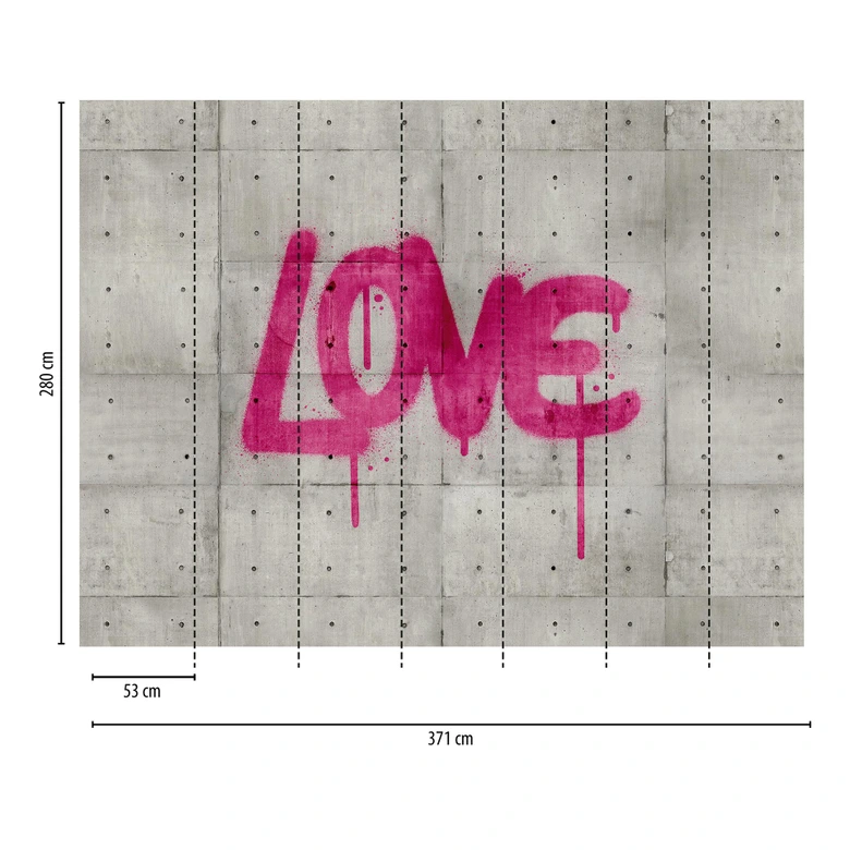 Livingwalls Tapete in Betonoptik Metropolitan Stories THE WALL Vliestapete grau, pink 