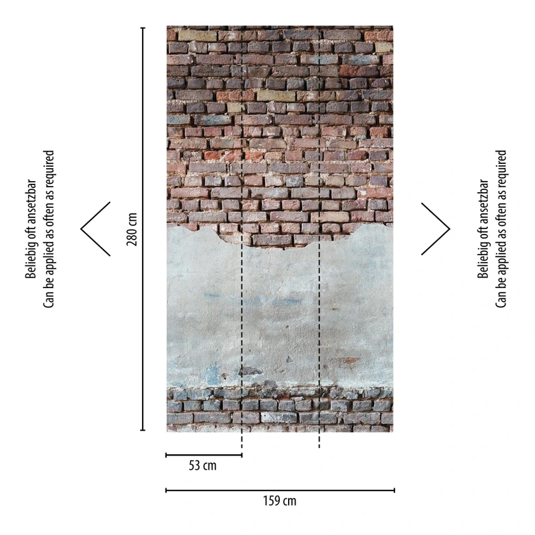 Livingwalls Tapete in Steinoptik Metropolitan Stories THE WALL Vliestapete Backstein rot, grau 