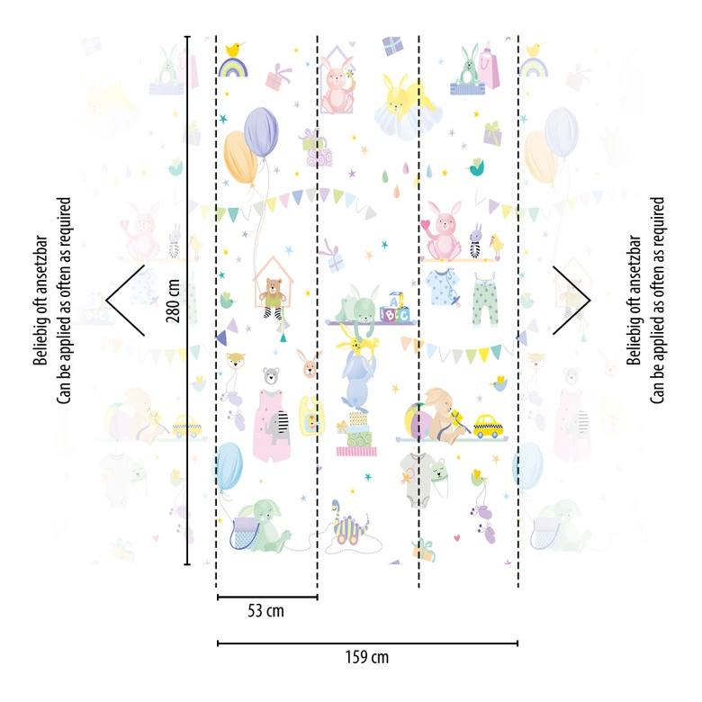 nursery wallpaper colourful purple - non-woven wallpaper art for kids Livingwalls - matt and smooth 