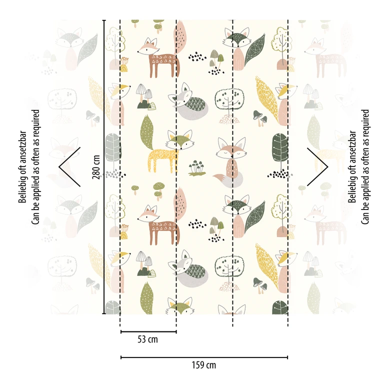 papier peint chambre enfant crème multicolore - papier peint intissé art pour enfants Livingwalls - mat et lisse 