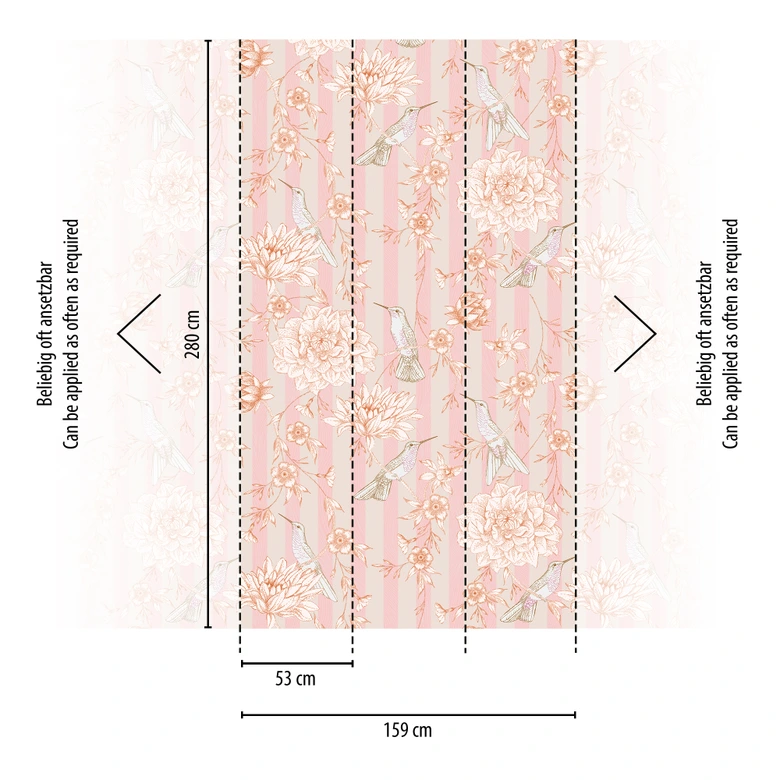 Fototapete Blumen rosa beige - Vliestapete Blumen Pflanzen Livingwalls - matt und glatt 