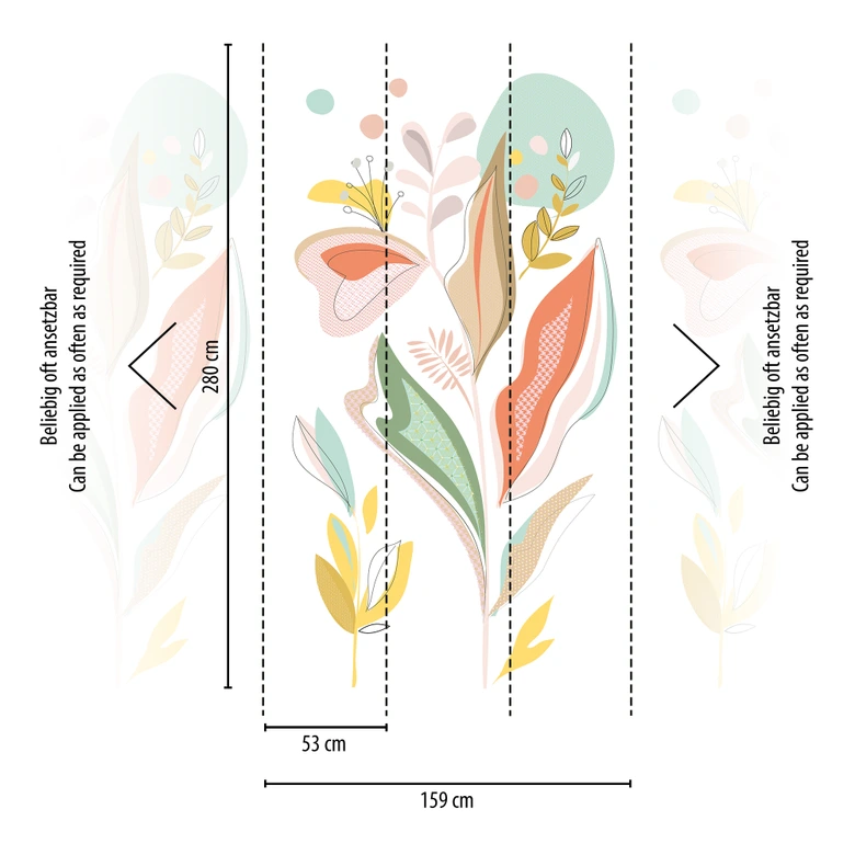 Fototapete Blumen bunt weiß - Vliestapete Blumen Pflanzen Livingwalls - matt und glatt 