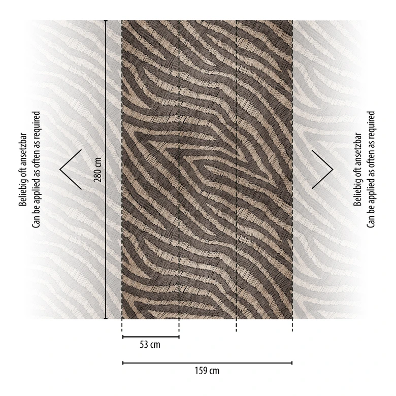 Fototapete Zebramuster braun beige - Vliestapete Kunst Livingwalls - matt und glatt 