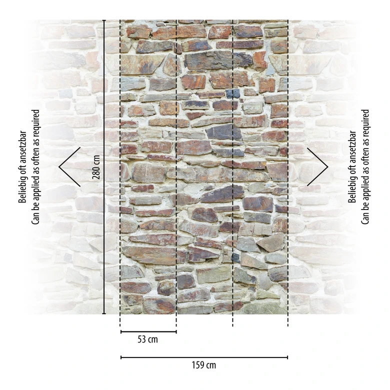 Fototapete Steinmauer beige braun - Vliestapete Industrial Livingwalls - matt und glatt 
