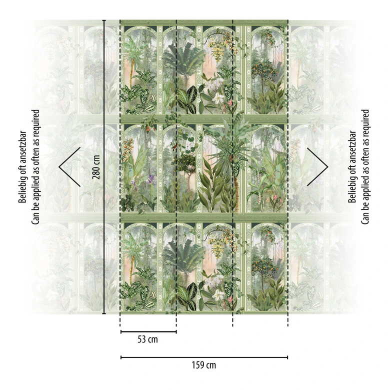 Fototapete Dschungel grün braun - Vliestapete Botanisch Livingwalls - matt und glatt 