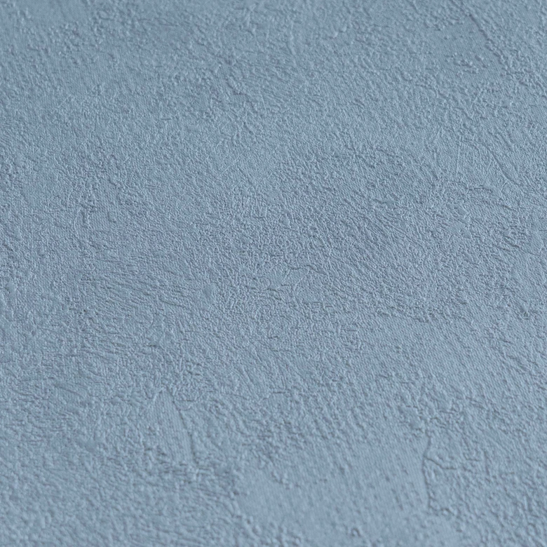 Single wallpaper with plaster look dove blue - non-woven wallpaper matt - textured peel and stick wallpaper  