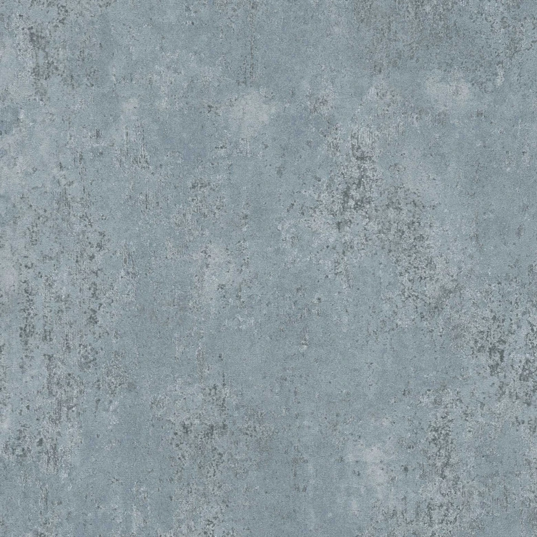 Vliestapete in Beton-Optik Blau Grau – Putzstruktur Tapete matt  