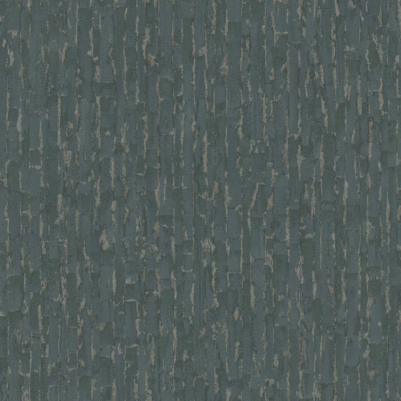 Strukturtapete mit 3D-Effekt Dunkelgrün Beige – Vliestapete modern  