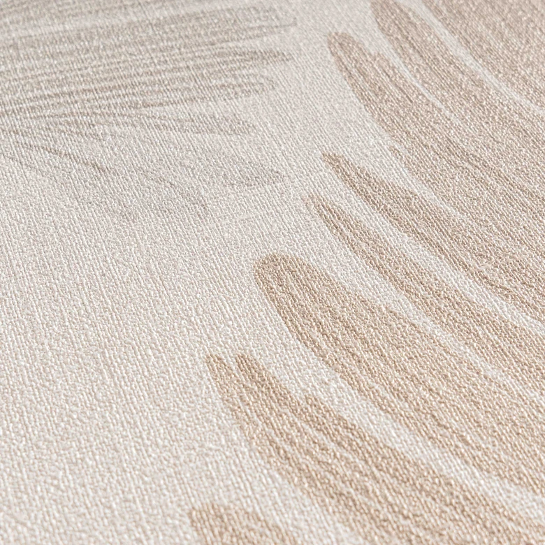 Palmblatt-Tapete Beige Sand – Tropisches Blättermotiv auf Vliestapete 