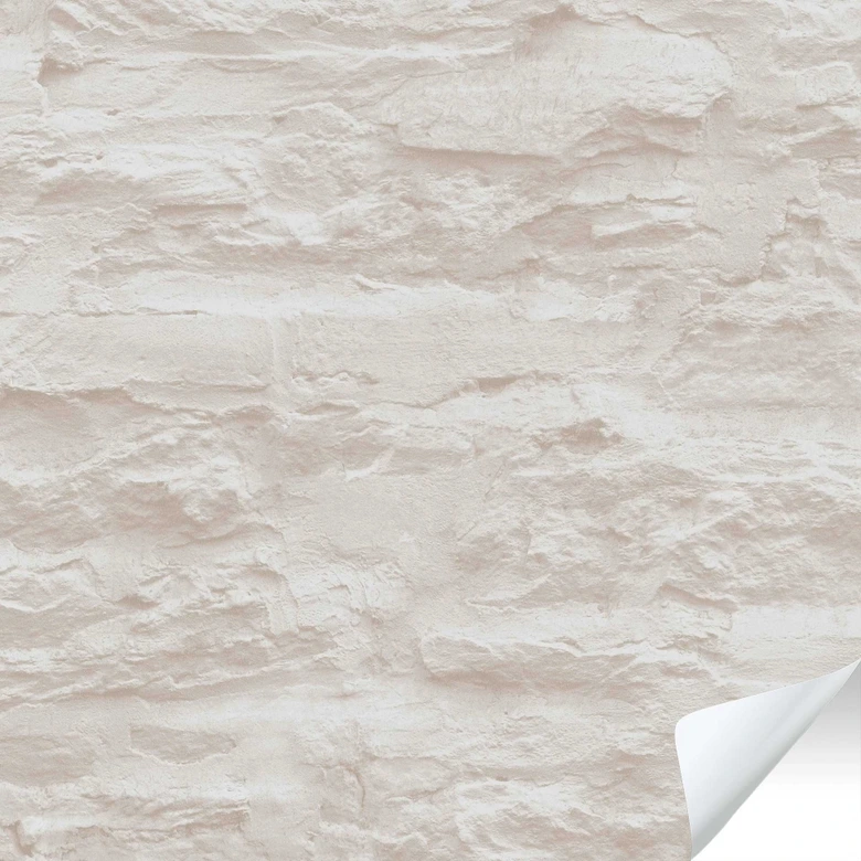 Selbstklebende Tapete & Möbelfolie - Steinwand - beige - Rolle 840x53 cm  