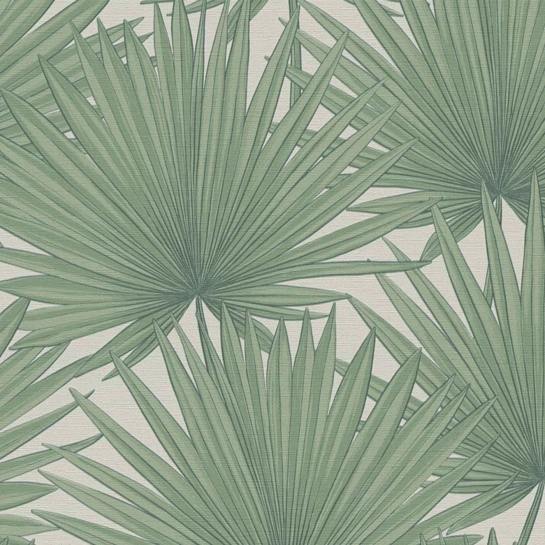 Jungle Papier peint Vert Feuilles - Salon Papier peint intissé Feuille de palmier 