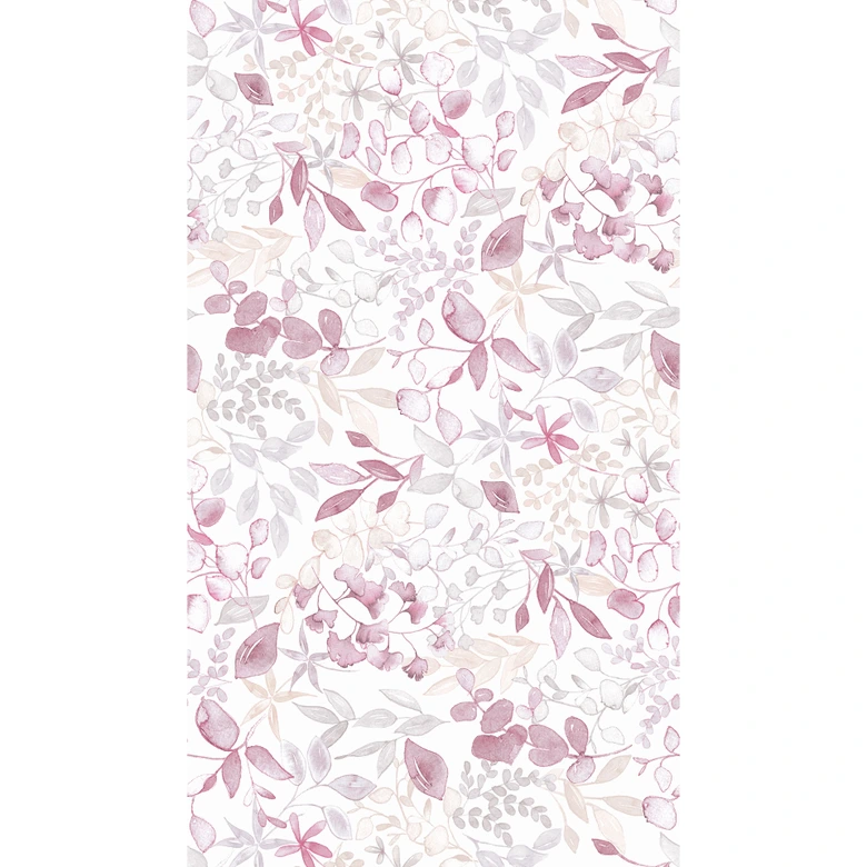 Vliestapete mit Eukalyptus-Muster Rosa Beige - Florale Wandtapete - Fototapete 
