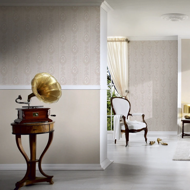 A.S. Création behang Belle Epoque beige, creme, metallic 