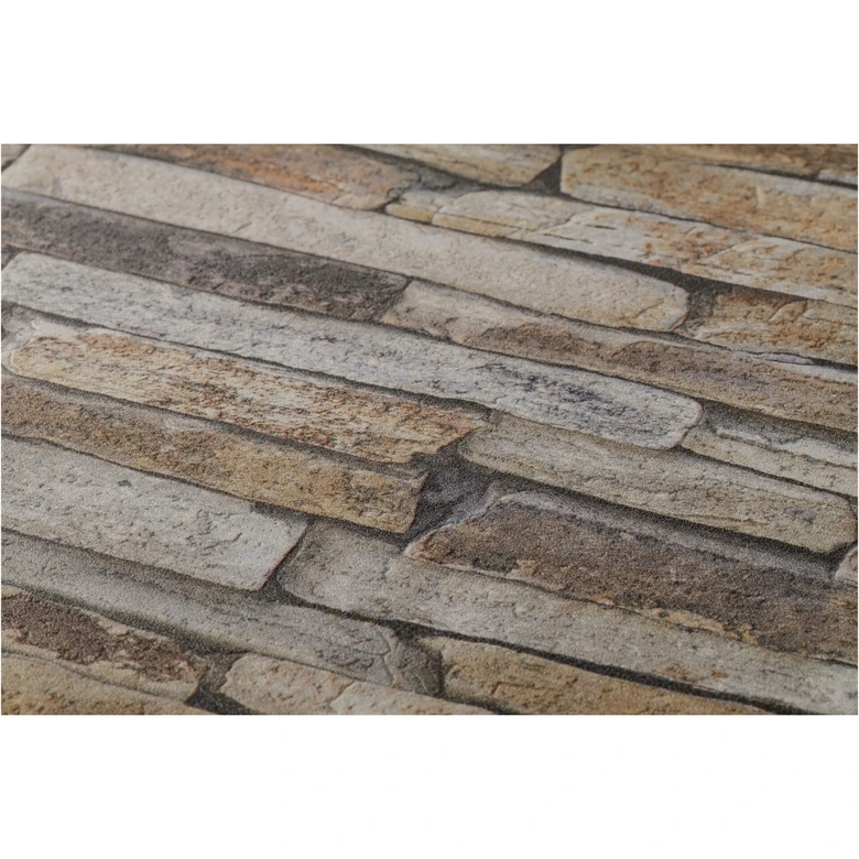 A.S. Création Vliestapete Wood and Stone Tapete in Steinoptik Naturstein beige, braun, gelb 