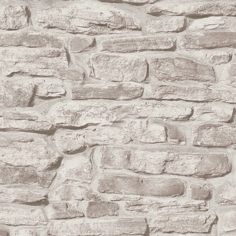 tapet med steneffekt beige grå - industrielt stentapet - non-woven tapet 