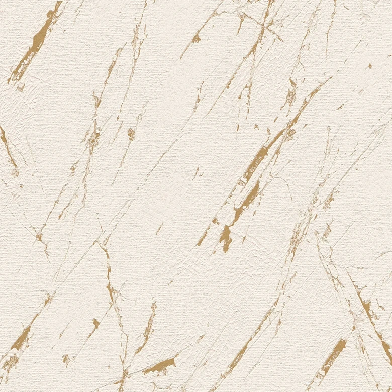 Papier peint moderne à effet marbré beige or - papier peint à effet métallique 