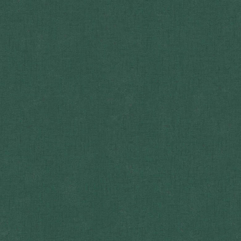 Unitapete in Grün mit Textil-Optik - Tapete Dunkelgrün - Vliestapete 