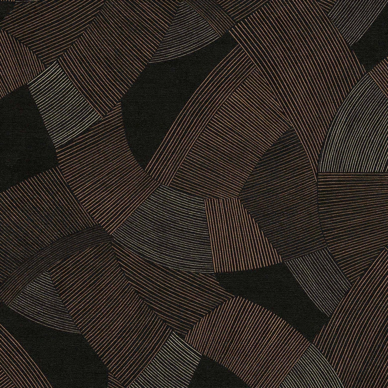 Vliestapete geometrisch Formen schwarz braun Tapete Wandtapete Geometrisch 