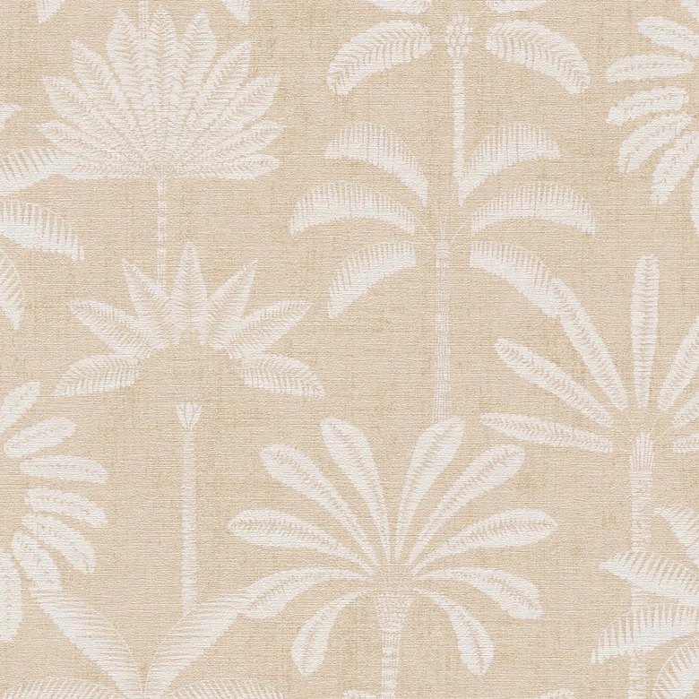 Ikke-vævet tapet palmer beige creme hvid metallisk tapet tapet blade natur 