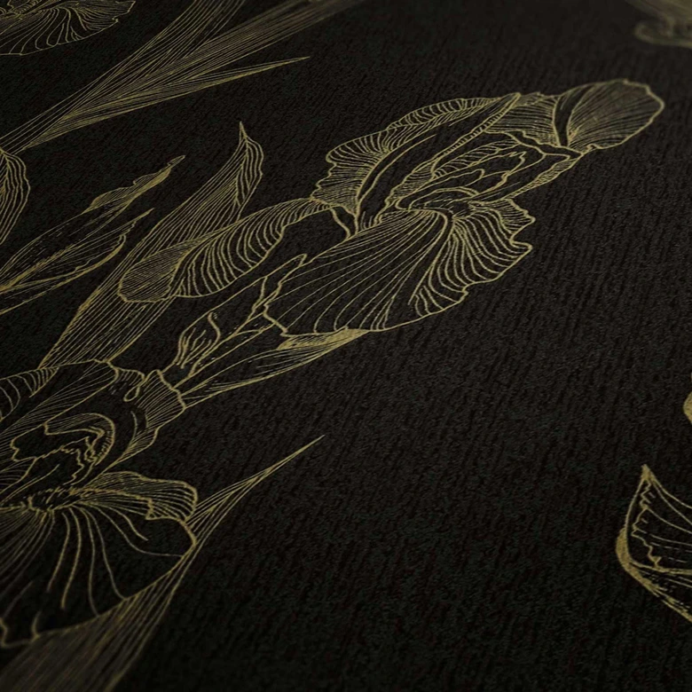 Daniel Hechter Papier peint floral Noir, Jaune 
