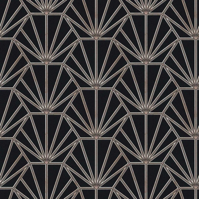 Daniel Hechter Papier peint géométrique Noir, Bronze, Blanc  