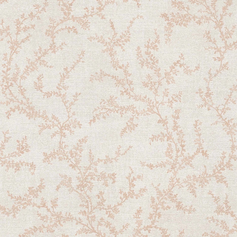 Florale Tapete mit Ranken Creme Braun Beige – Vliestapete zart strukturiert 