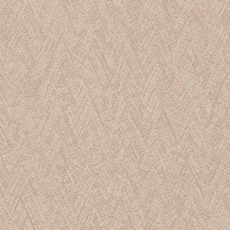 Textured wallpaper herringbone brown orange - non-woven wallpaper modern textile patterned 