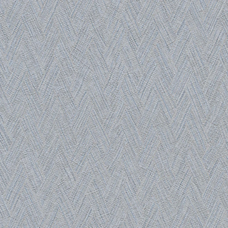 Strukturtapete Fischgrät Blau Grau – Vliestapete modern textilartig gemustert 