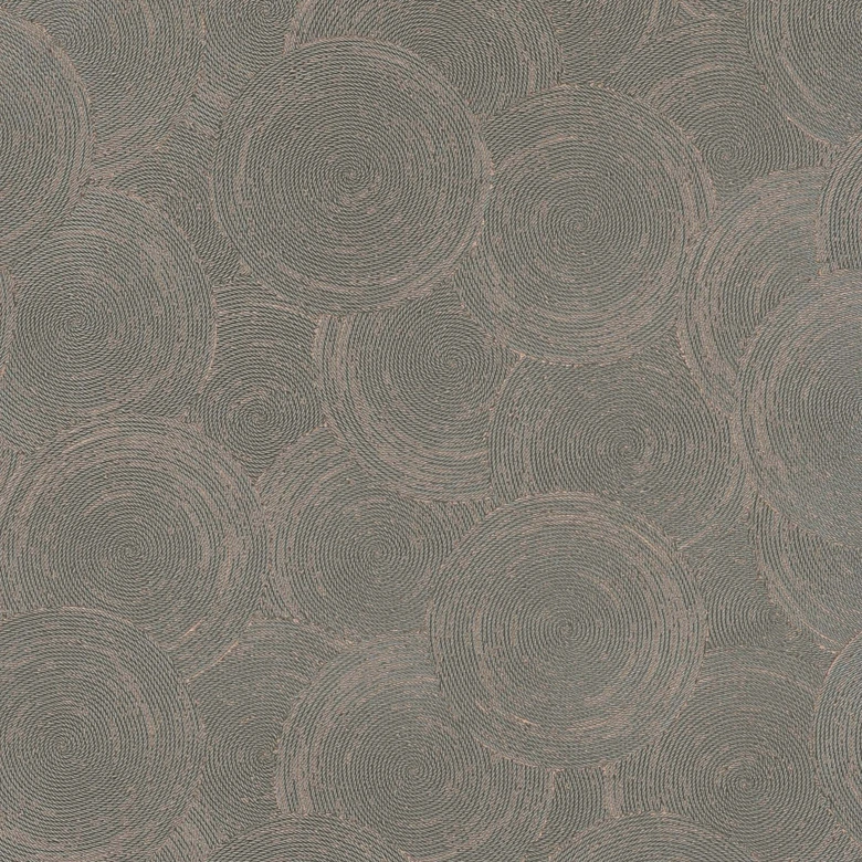 3D-Tapete Kreismuster Grau Braun – Vliestapete mit Struktur modern gemustert 