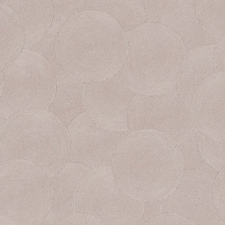 3D behang cirkelpatroon beige grijs - Vliesbehang structuur discreet modern 