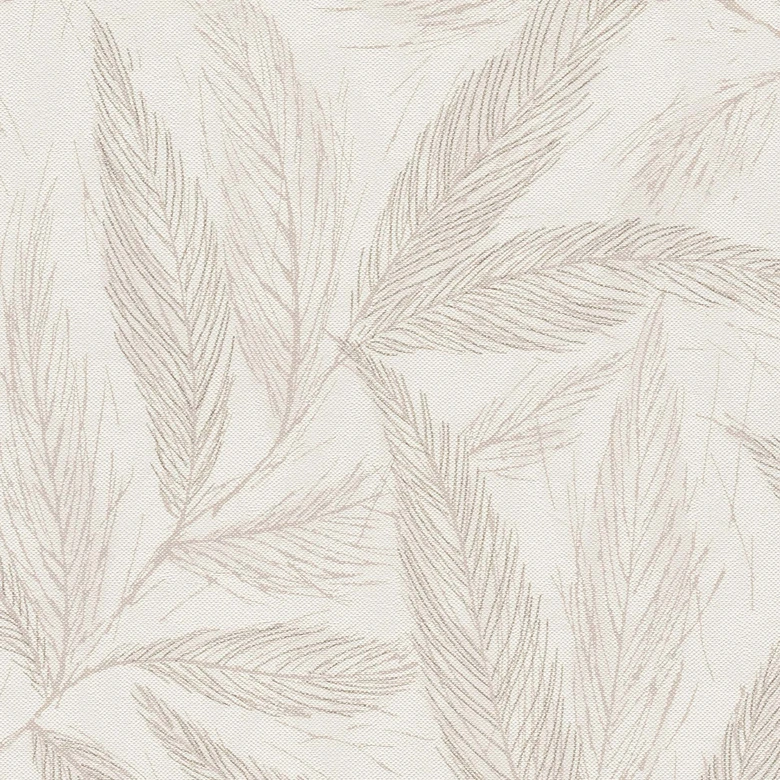 Pflanzen-Tapete Beige Creme Grau – Vliestapete mit feinem Blattmuster matt 