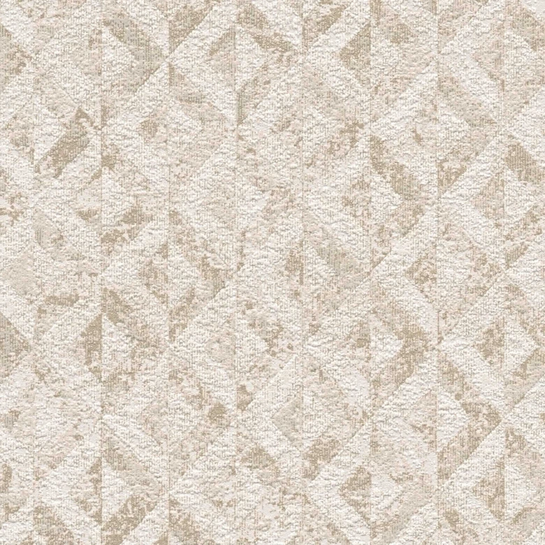 papier peint graphique à carreaux blanc or - papier peint à motifs légèrement brillant  