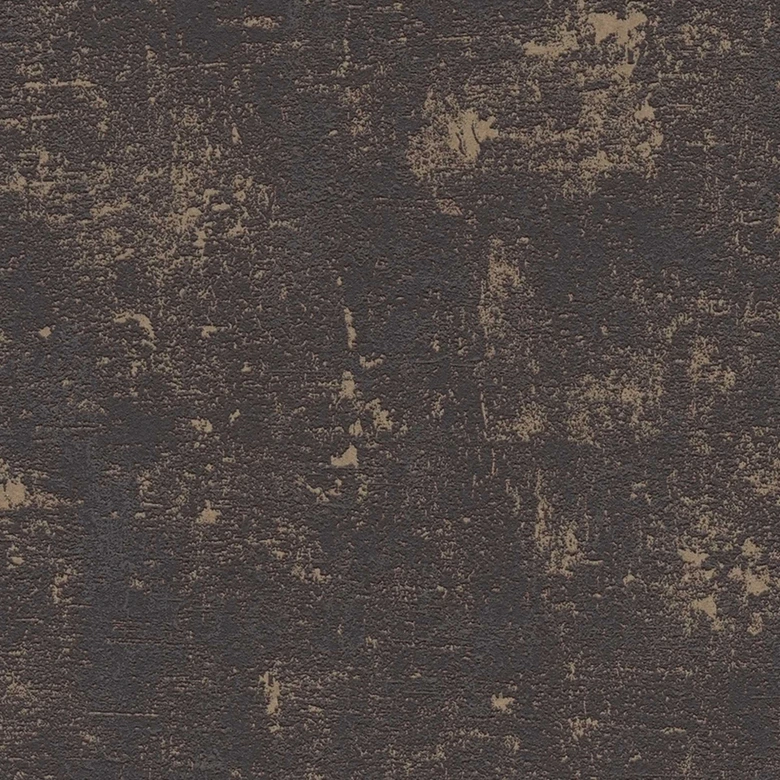 Tapeta z czarno-złotym wzorem rafii - tapeta z włókniny z efektem metalicznym - tapeta teksturowana 