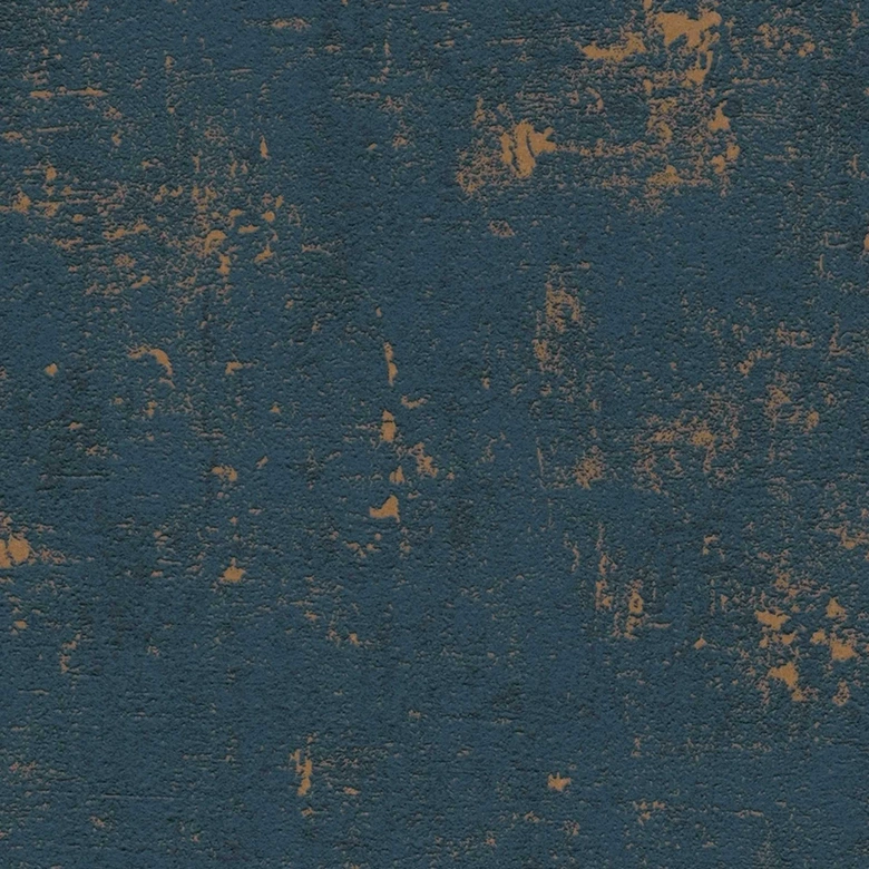 Papel pintado tejido-no tejido con aspecto de rafia azul dorado - papel pintado texturado metalizado - papel pintado texturado autoadhesivo 